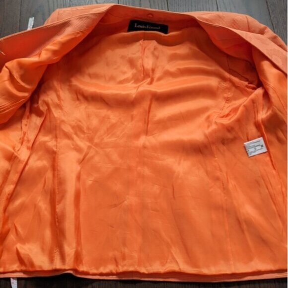 Louis Feraud orange textured blazer jacket - Picture 7 of 9